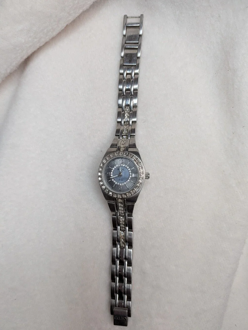 Relic Wet Silver Tone Crystal Accent Watch ZR11774 7